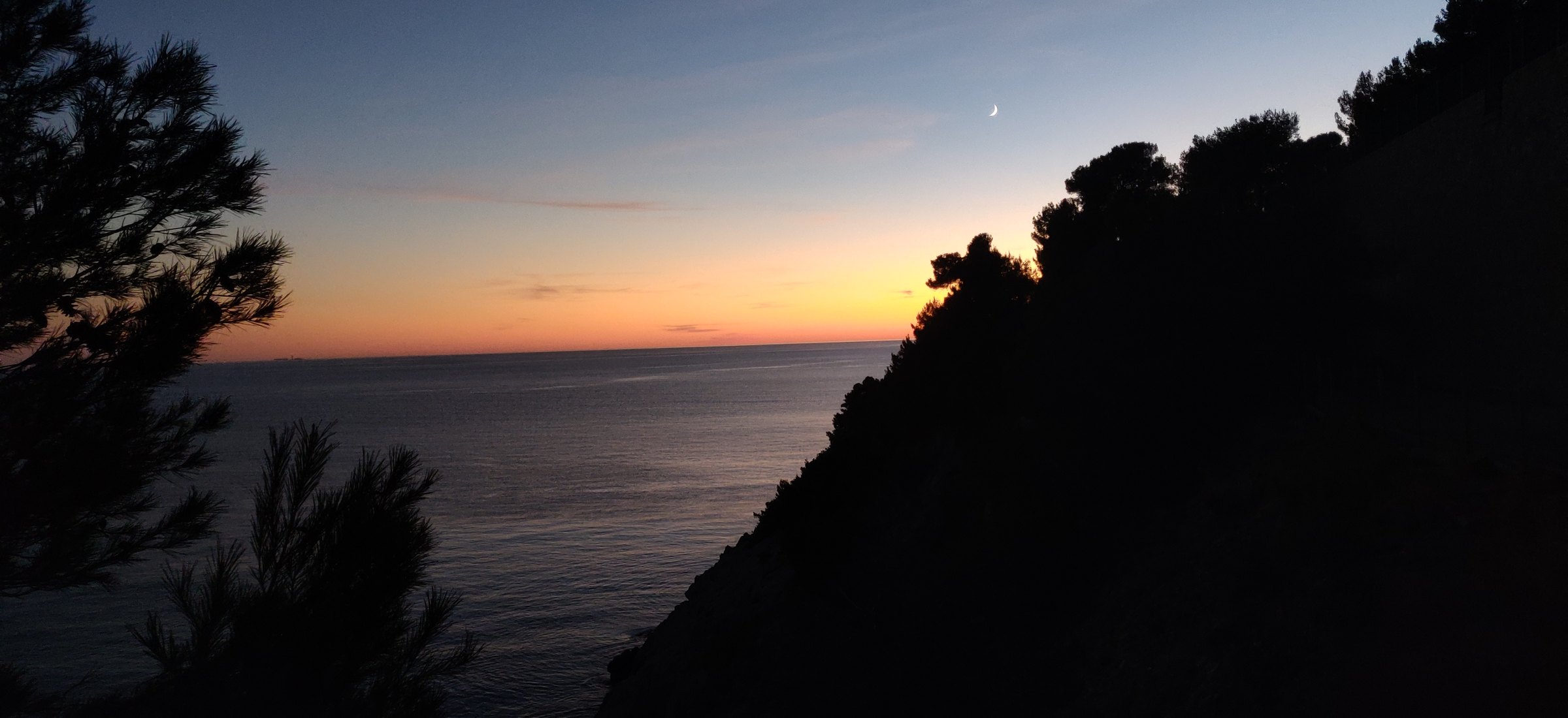 La terrasse du studio au coucher du soleil